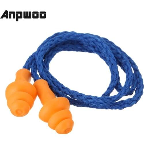 10Pcs Soft Silicone Corded Ear Plugs Swimming Ears Protector Reusable Hearing Protection Noise Reduction Earplugs Earmuff Sleep