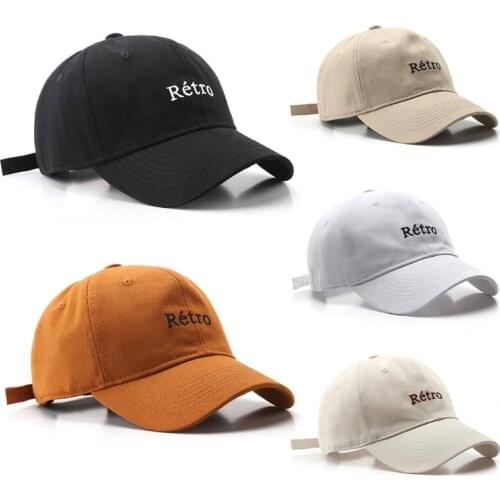 Baseball hat Retro letters embroidered Baseball Cap Hip Hop Solid Color Adjustable Trucker Hat women men male female