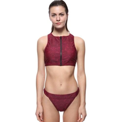 Bikini 2018 swimwear female printing Bikini set Vintage Zipper Plus Size Swimwear bathing suit women biquini Swimsuit large size