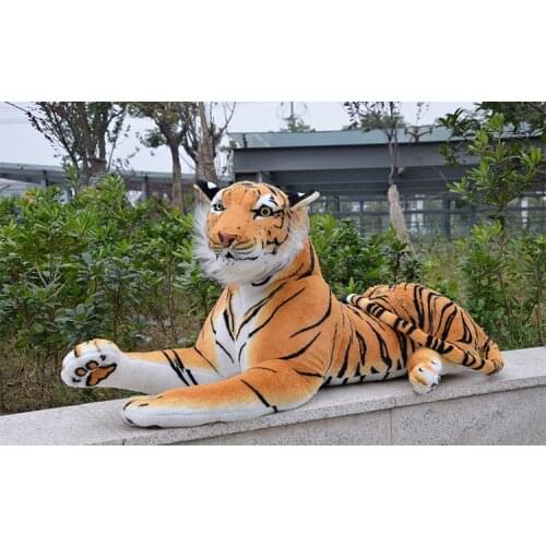 Big plush simulation 85cm prone yellow tiger plush toy throw pillow , birthday gift 0608