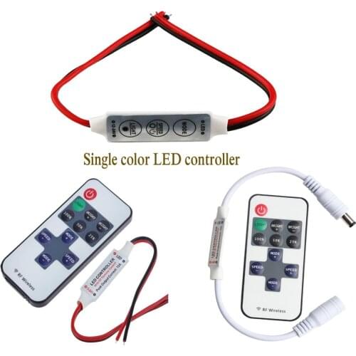 DC12V-24V Mini 3 Keys 11ey RF Single Color LED Controller Brightness Dimmer for led 3528 5050 LED strip light
