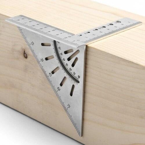 Woodworking Ruler Stainless Steel Triangle Ruler 45/90 Degrees Ruler Woodworking Scribe For Carpenter