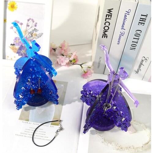 DIY Jewelry Display Rack Silicone Mold Sets Ring Earring Necklace Jewelry Rack Epoxy Resin Mold Making Dance Girl Decoration
