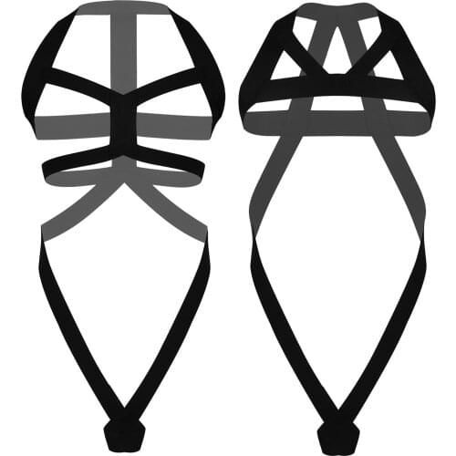 Men One-piece Lingerie Underwear Body Chest Harness Straps Belt Elastic Jockstrap Nightclub Stage Performance Costume Clubwear