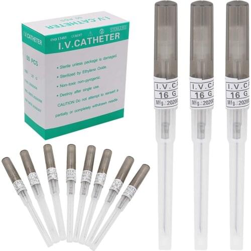Catheter Piercing Needles - 50PCS 16 Gauge Catheter Needles Ear Nose Piercing Needle IV Catheter Needles Kit Piercing for Tattoo