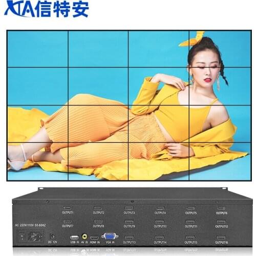 4×4 1920*1080P@60Hz video wall controller 1x9 1x8 2x3 3x2 2x4 4x2 2x5 LCD USB AV VGA HD splicing TV Wall video wall controll
