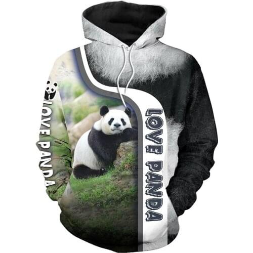 Beautiful panda 3D printing fashion casual zipper Sweatshirt New Street Hoodie