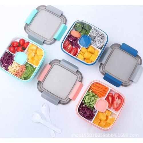 Creative Double-layer Lunch Box Portable Microwave Oven Can Be Used Fresh-keeping Box Plastic Small Division Lunch Box Students