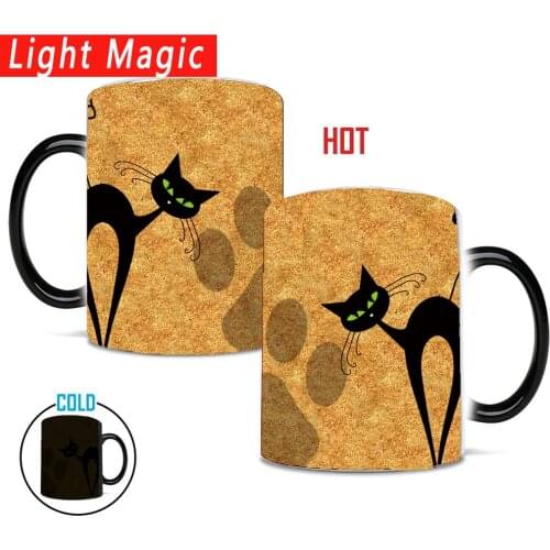 Crazy cat mom mug 350ml magic ceramic Coffee Mugs Novelty Heat Changing Color Transforming Tea Mugs cup