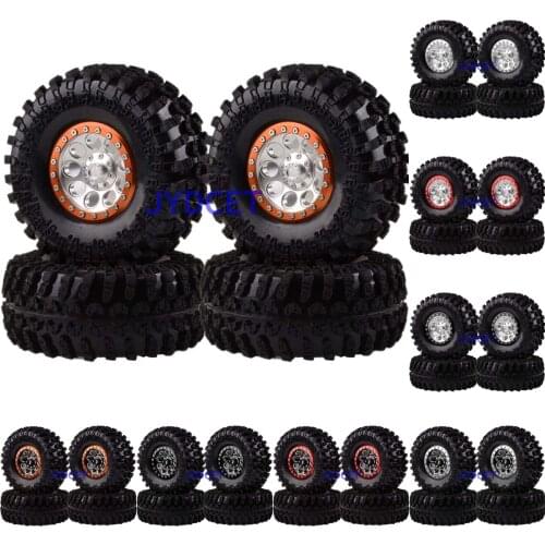 2.2" Metal Beadlock Wheel Rim Hub & 125MM Tyre Tire For RC Super Swamper Rocks 1:10 Axial SCX10 II 90046 90047