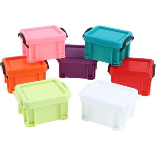 1:6 Cute Dollhouse Miniature Furniture Dollhouse Storage Box Doll House Decoration Accessories For Child Gift