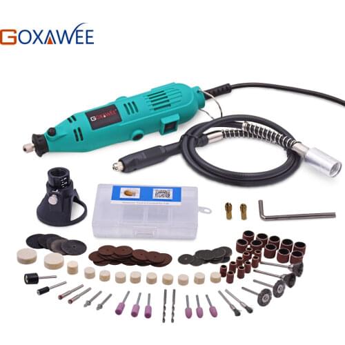 GOXAWEE 220V Mini Drill Electric Rotary Tool with Flexible Shaft and 180pcs Accessories Power Tools for Dremel Electric Drill
