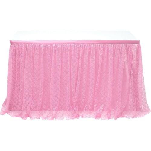 Fashion Solid Wedding Tulle Tutu Lace Table Skirt Party Birthday Festive Baby Shower Decor