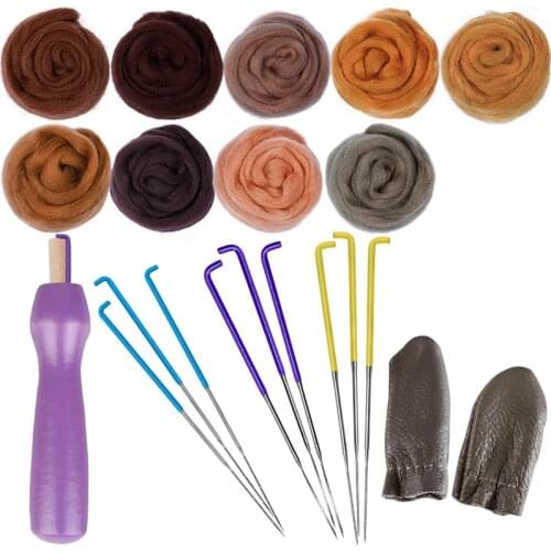 KAOBUY 13Pcs Needle Felting Kit With 9 Color Felting Wool for Felting Needle Felting Supplies Needle Felting Tools For Beginners