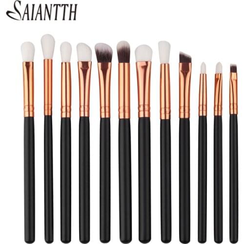 SAIANTTH 12pcs/set eye makeup brushes kit professional make up brush tool maquiagem eyeshadow concealer set high quality beauty