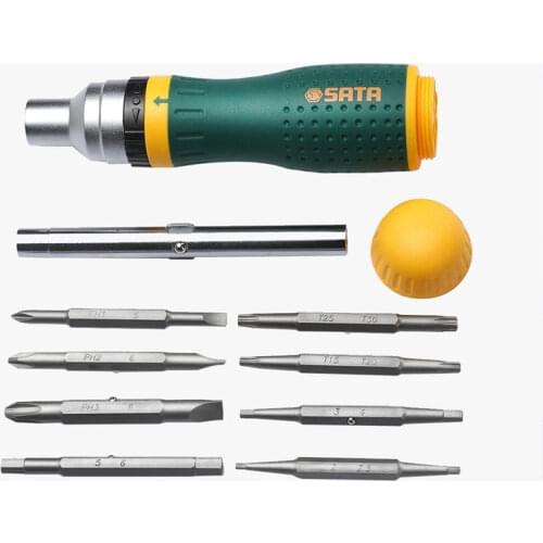 SATA 19 in 1 Multifunctional Ratchet Screwdriver Set W/ 8 Bits Repair Tools Kit