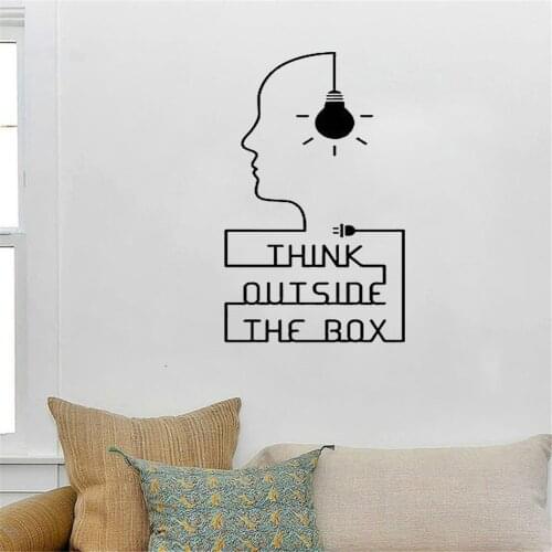 Cartoon Style Wall Sticker Idea Quote Wall Decal For Office Room Company Room Vinyl Wallpaper Removable DW10960