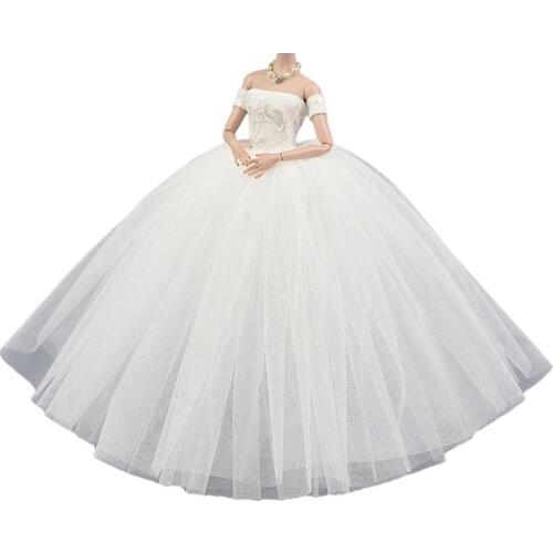 Dress Up Doll 30cm6 Points Baby Clothes Puffy Dress Fairy Wedding Princess Dress R1C3