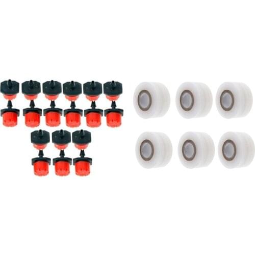 75 Pcs Drip Head Adjustable 8-Holes Emitter Irrigation Sprinkler With 6 Roll Garden Flower Vegetable Grafting Tapes