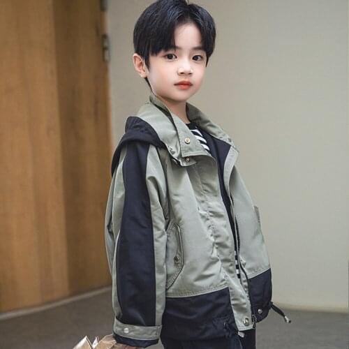 2021 New Spring And Autumn Fashion Boys Children Coat Handsome Jackets Windbreaker Spring Hooded Jacket Long Sleeve Zipper Coat