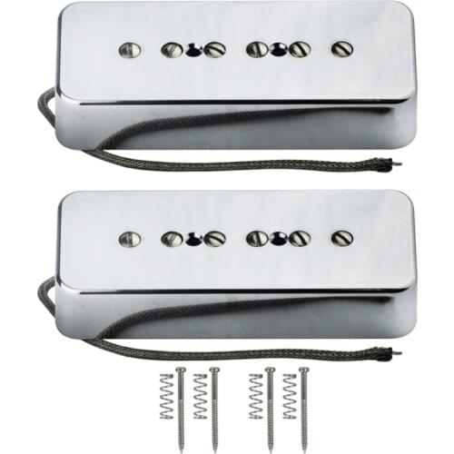 NEW Set of Neck & Bridge Pickups P90 Single Coil Alnico 5 Guitar Pickups SoapBar Chrome