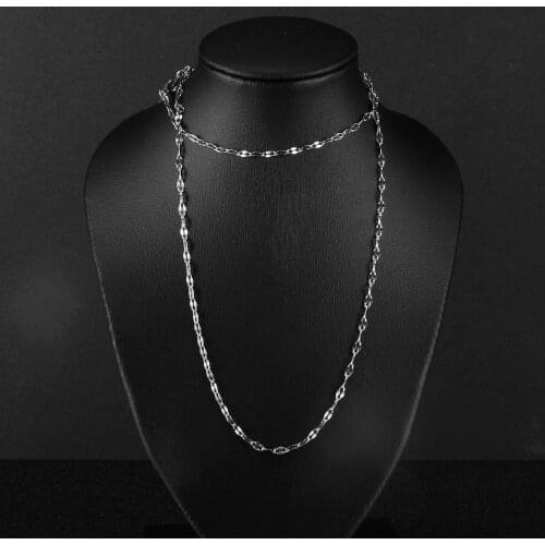Silver Color Chain Necklaces For Women Embossing O-Chain 316L Stainless Steel Choker Fashion Accessories Unfading Waterproof