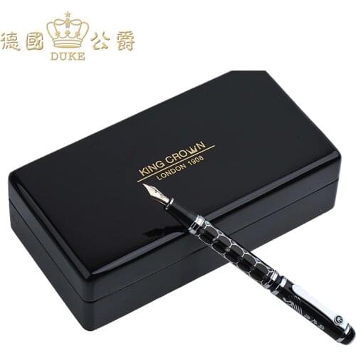 High Grade Duke 14k Gold Pen Luxury Fountain Pen with Gift Box The Best Gift Business Ink Pen Fashion Writing Pen Free Shipping