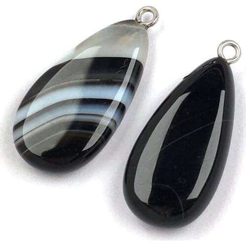 Natural Stone Pendant Striped agates Elliptical shape Exquisite Pendants charms for Jewelry making DIY Necklaces Accessories