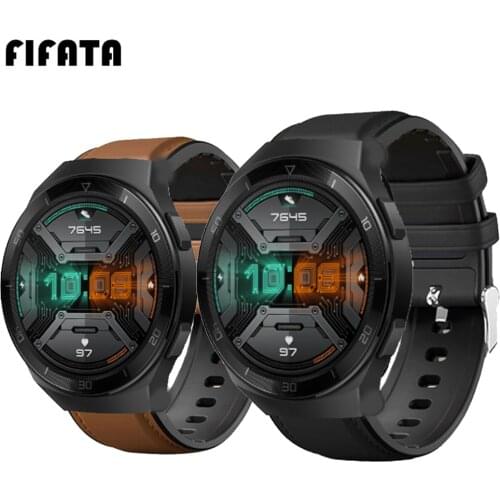 FIFATA 22MM Leather Sport Replacement Band Strap For Huawei Watch GT 46MM/GT 2 46MM/GT 2e Smart Watch Wristband For Huawei GT
