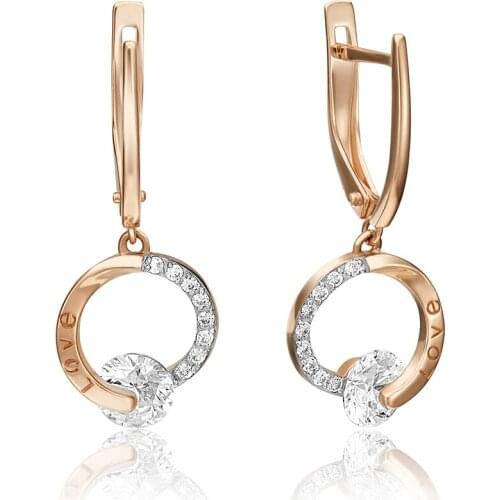 Earrings gold silver 585, Platina