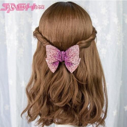 Rhinestone hairpin Korea headdress elegant bow hair card spring clip hair accessories female hairpin top clip new headdress