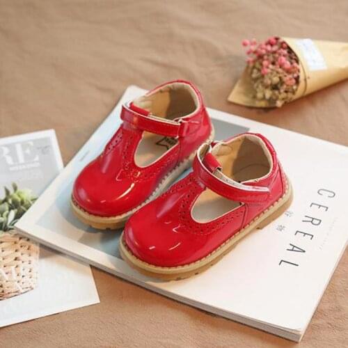 Spring Girls Leather Shoes 2020 New Vintage Kids Shoes For Girl Princess Anti-slip Sneakers Baby Girl Dancing Shoes B906