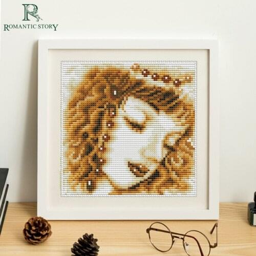 Embroidery,Paintings,Needlework,Cross stitch kits,Little blonde princess,DIY Cross-stitch,thread embroidery,Romantic Story 2065