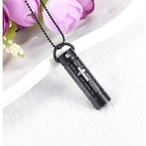 Top Quality Memorial Jewelry With Cross Engravable Cremation Urn Pendant Necklace Ash Holder 20'' Ball Chain or you want