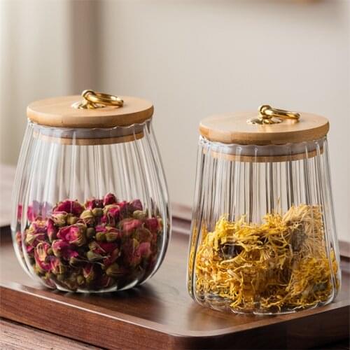 Japanese Household Sealed Glass Tea Caddy Nordic Snacks Storage Box Flower Tea Sugar Jar Multifunctional Glass Tea Can