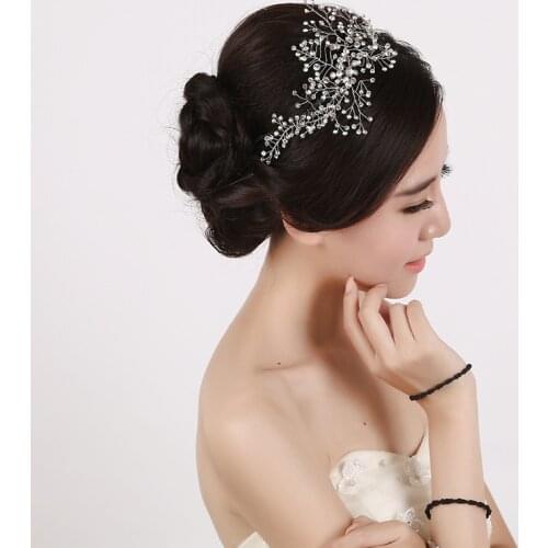 SLBRIDAL Western Styles Wired Crystals Black Wedding Tiara Bridal Headband Headpieces Hair Accessories Bridesmaids Jewelry