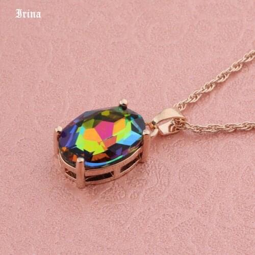 2020 New Fashion Pendant Multicolored Oval Egg Shape 585 Rose Gold White Gold Pendant Necklace For Women Wedding Party Jewelry