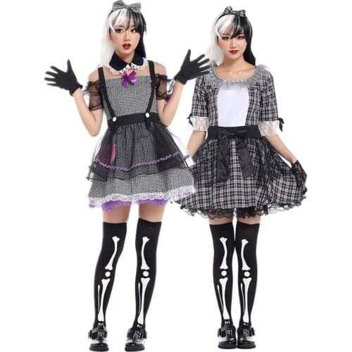 Sexy Adult Alice in Wonderland Clown Mad Hatter Costume Halloween Carnival Party Joker Circus Magician Harlequin Cosplay Dress