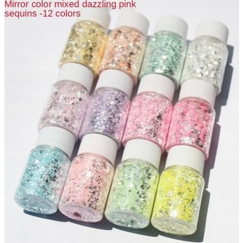 1Pcs/30ml Specular High Flash Silver Dream Color Mixed Hexagonal Glitter Power Mix Flake For Face Body Eye Nails Art Decoration