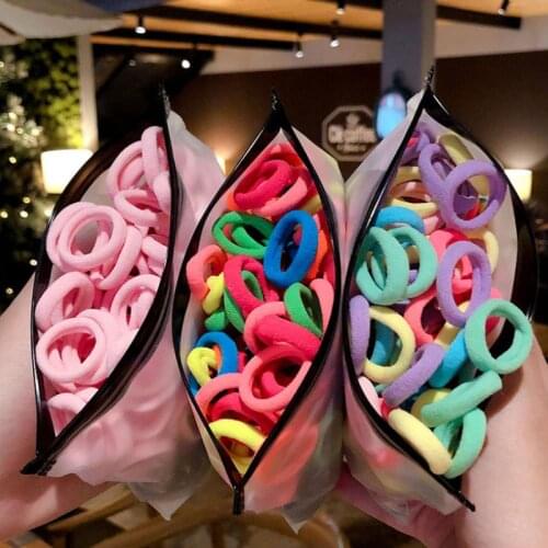 100pcs Rubber Band Children Candy Bands Girls Bangs Holder Hair Ring Elastic Hair Bands Cute Hair Accessories