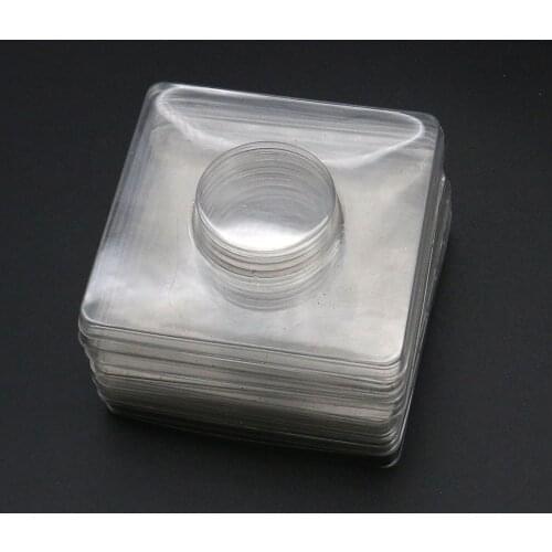 100pcs Circle Round Square Clear Lash Trays Plastic Transparent Blank Holder Tray for Eyelash Packaging Box Case Container
