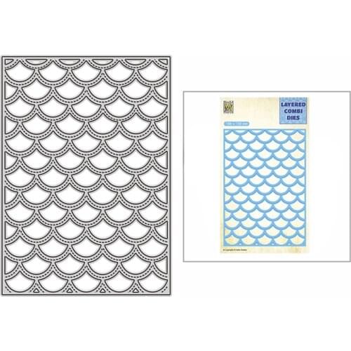 2021 New Layered Combined Clear Scallop Panel Metal Cutting Dies for Scrapbooking Decor and Card Making Paper Craft Embossing