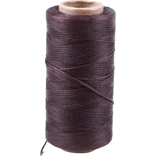 260M 150D 1MM Leather Sewing Waxed Wax Thread Hand needle Cord Craft DIY New Color:Dark Brown
