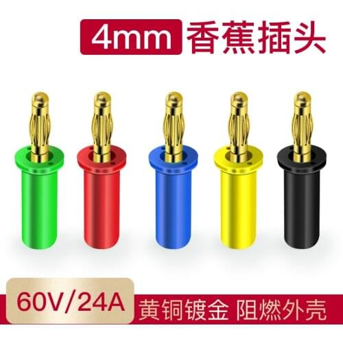 4mm BANANA HAIR Insertion Enthusiast DIY Banana Copper Plated Banana Plug Welding Speaker Plug