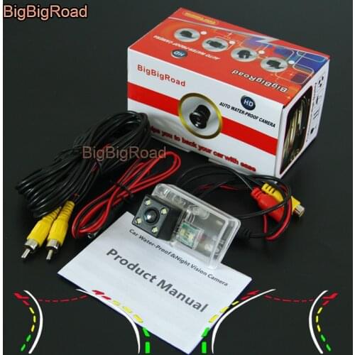BigBigRoad Car Intelligent Dynamic Track Rear View Backup Camera For Peugeot 206 207 306 307 308 406 407 5008 Partner Tepee