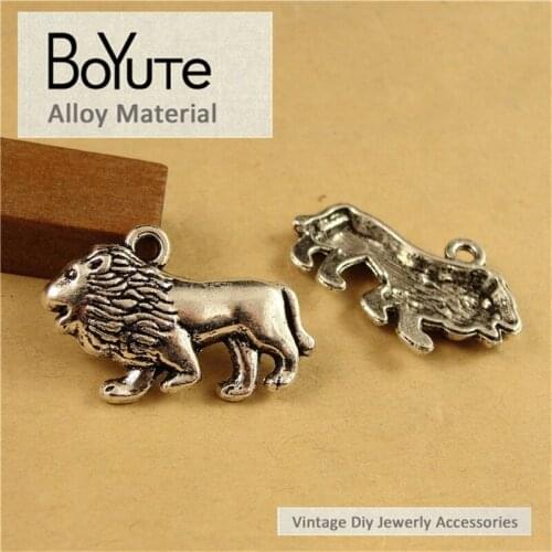 BoYuTe (50 Pieces/Lot) 19*27MM Antique Bronze Plated Lion Pendant Diy Jewelry Accessories Wholesale Materials