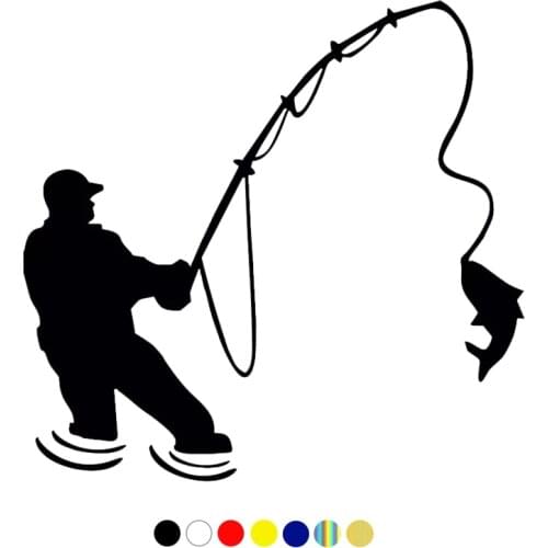 CS-1805# funny car sticker fishing fisherman waterproof multiple sizes vinyl decal for auto car stickers styling