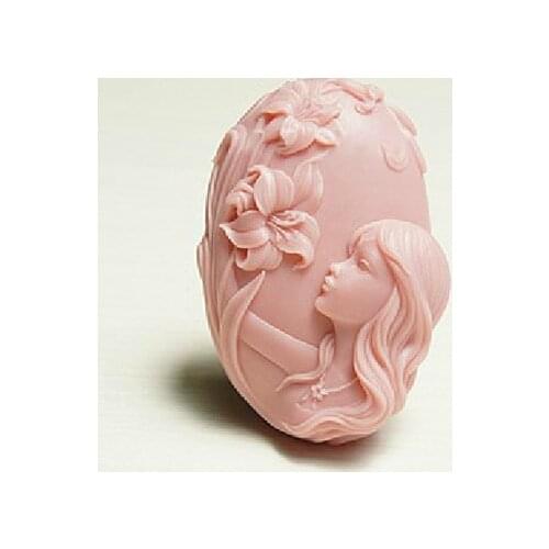 Flower and Girl Handmade Soap Mold Candle Silicone Mould Flower Soap Molds Soap Making Moulds Aroma Stone Resin Silicone Rubber