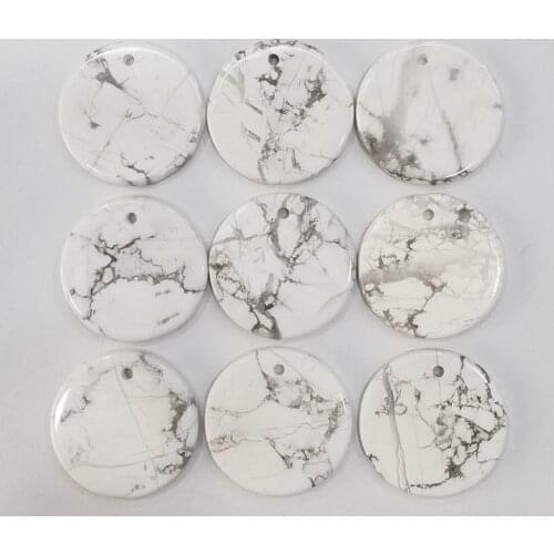 20mm Double Plane CAB Cabochon Natural white turquoise Flatback stone beads For DIY Earring Ring Jewelry Making 24pcs
