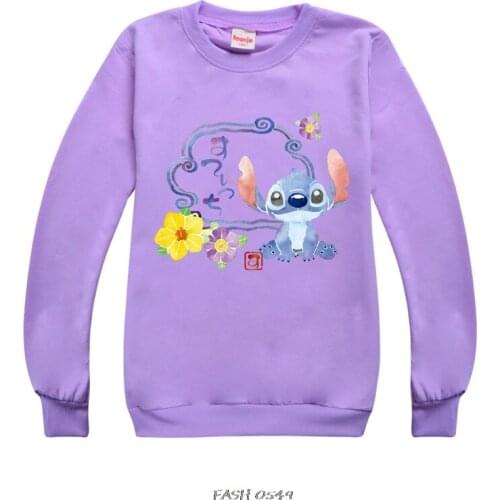 Childrens fashion Stitch print fleece, autumn leisure long-sleeved sweater, boys and girls round collar coat, retail
